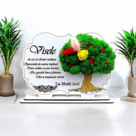 Decoratiuni cu Licheni - Cadou personalizat, Tablou cu mesaj standard pentru Aniversare/Familie/Prieteni