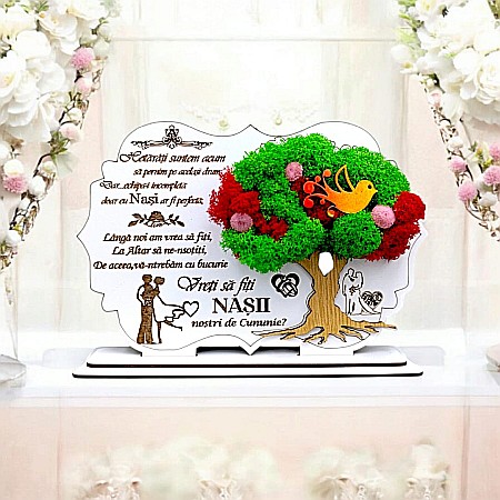 Cadouri Nasi - Cadou personalizat, Tablou cu mesaj standard pentru Cerere Nasi