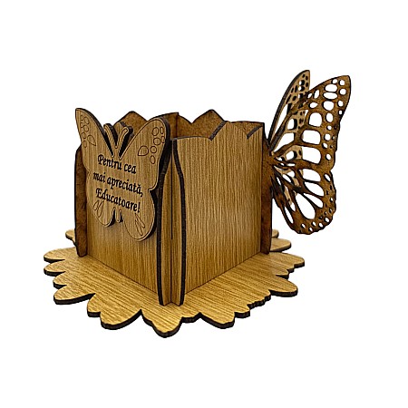 Cadou personalizat, Cutie tip martisor cu fluturi si mesaj standard pentru Sotie dimensiune 10x10 [1]