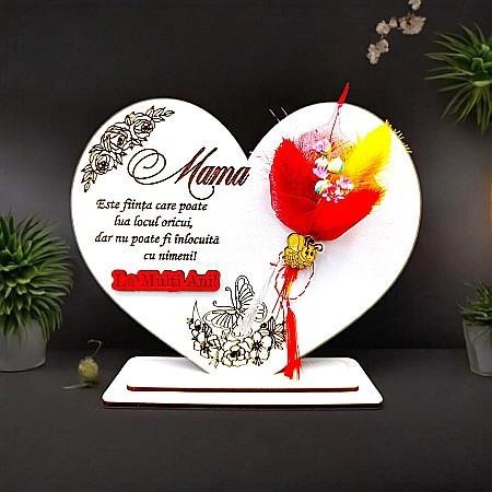 Cadouri Mama - Cadou personalizat Inima cu mesaj standard pentru Mama, dimensiune 15cm