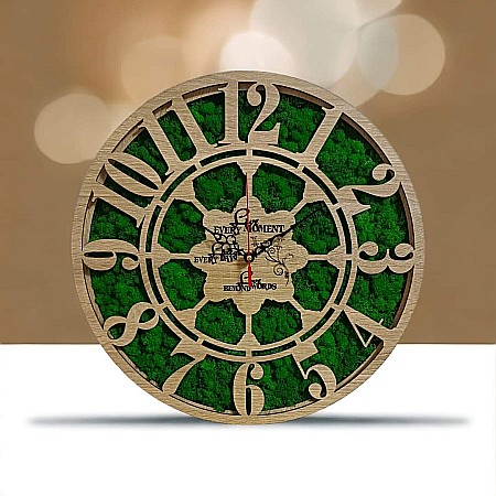 Ceasuri de Perete - Ceas de perete decorativ cu licheni