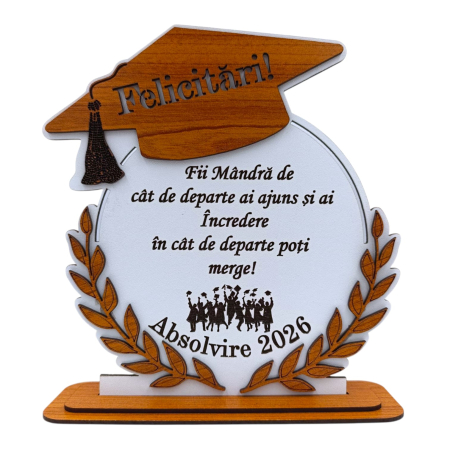 Cadou personalizat de absolvire pentru Fata "Fii mandra...", alb [1]