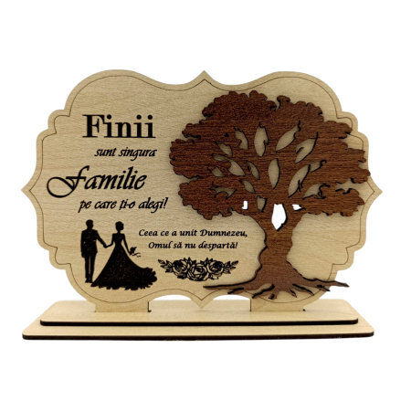 Cadouri Fini - Tablou din Lemn Personalizat – Cadou pentru Fini