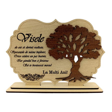 Cadouri Familie - Tablou din Lemn Personalizat – Cadou pentru Familie "Visele..."