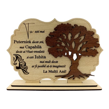Tablou Blank pentru licheni - Tablou din Lemn Personalizat – Cadou pentru Familie, Prieteni sau Părinți, 30x20 - 21x14cm - Crem