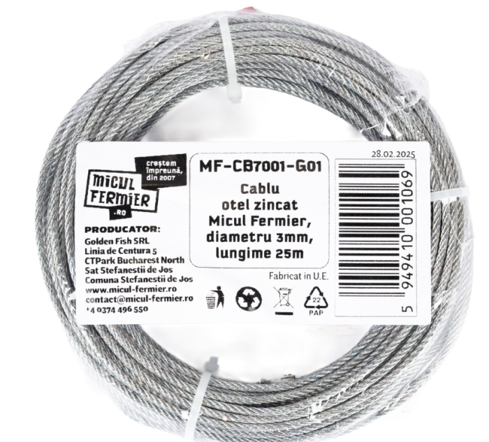 Cablu otel zincat Micul Fermier, diametru 3mm, lungime 25m [2]