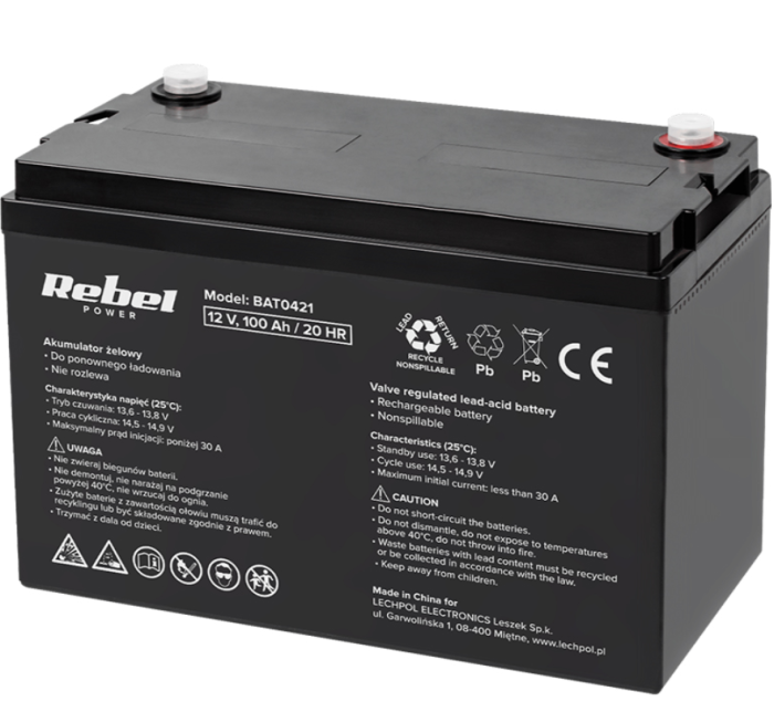 ACUMULATOR GEL 12V 100AH REBEL [1]