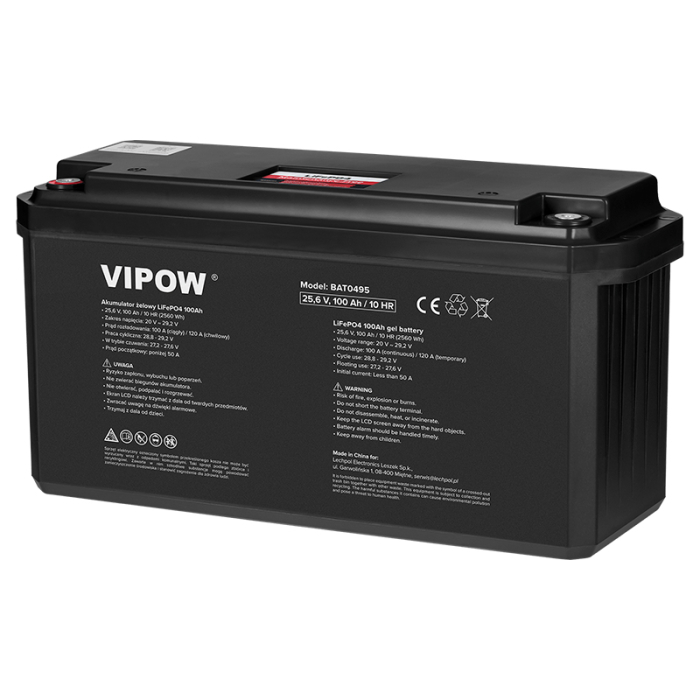 ACUMULATOR LIFEPO4 100AH 25.6V CU BMS VIPOW [2]
