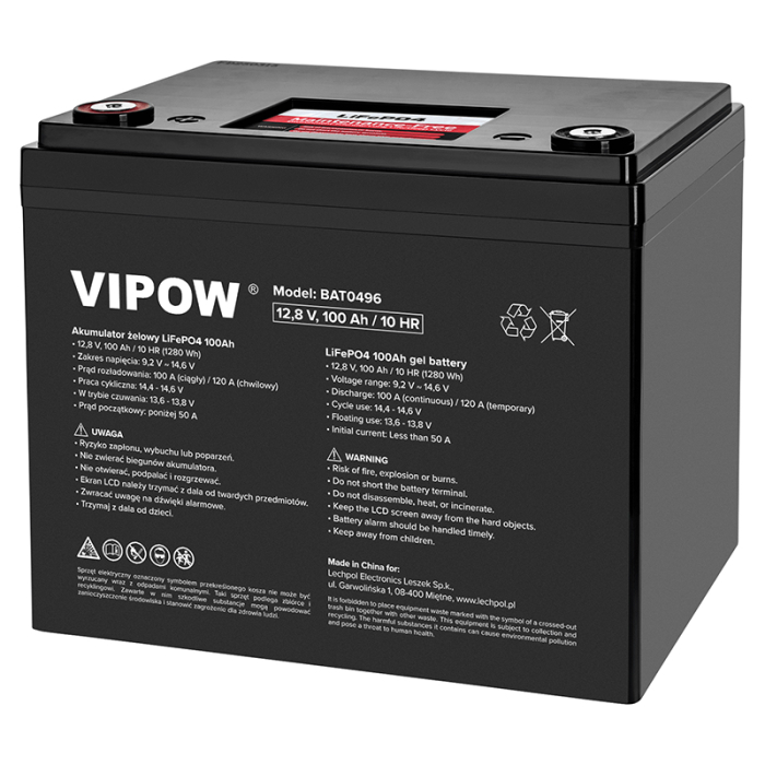 ACUMULATOR LIFEPO4 12.8V 100AH BMS VIPOW [2]