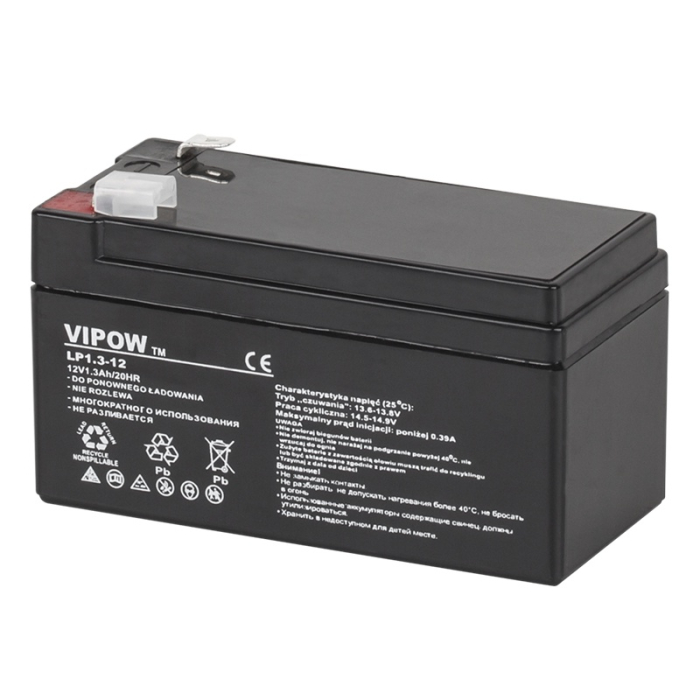 ACUMULATOR STATIONAR AGM VRLA 12V 1.3AH VIPOW [2]