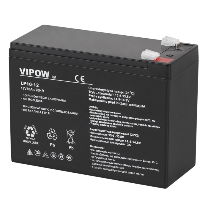 ACUMULATOR STATIONAR AGM VRLA 12V 10AH VIPOW [2]