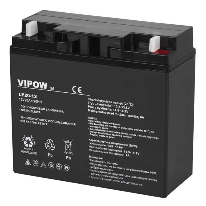ACUMULATOR STATIONAR AGM VRLA 12V 20AH VIPOW [2]