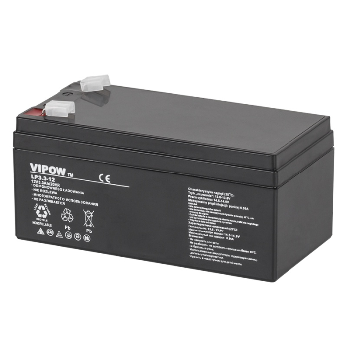 ACUMULATOR STATIONAR AGM VRLA 12V 3.3AH VIPOW [2]