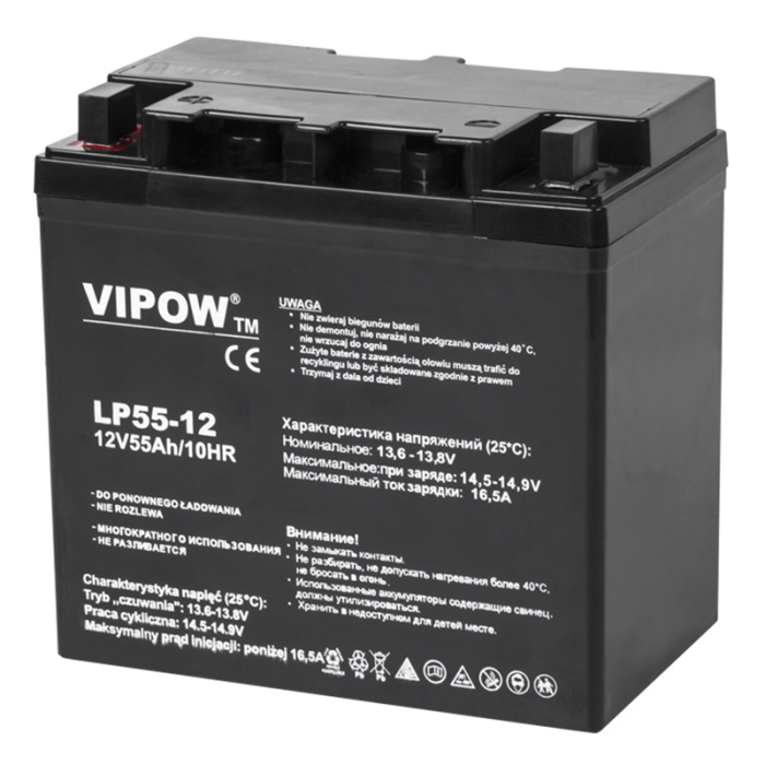 ACUMULATOR STATIONAR AGM VRLA 12V 55AH VIPOW [2]