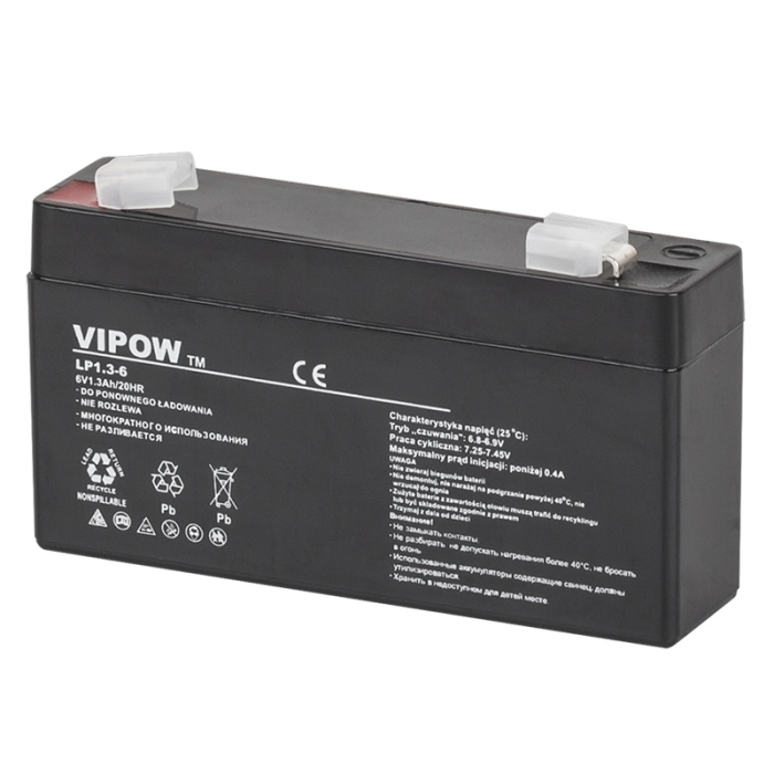 ACUMULATOR STATIONAR AGM VRLA 6V 1.3AH VIPOW [2]