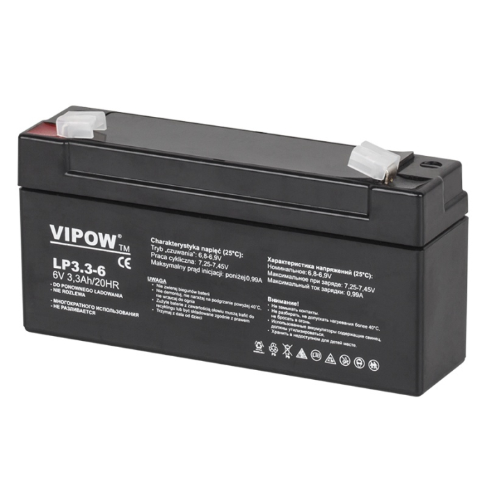ACUMULATOR STATIONAR AGM VRLA 6V 3.3AH VIPOW [2]