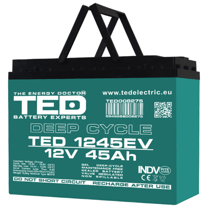 ACUMULATOR VEHICULE ELECTRICE DEEP CYCLE 12V 45AH TED [2]