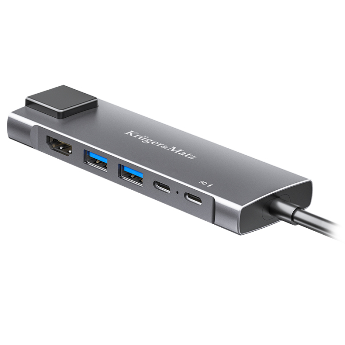 ADAPTOR HUB USB TIP C HDMI/2X USB3.0/2X USB TIP C/RJ45 [2]