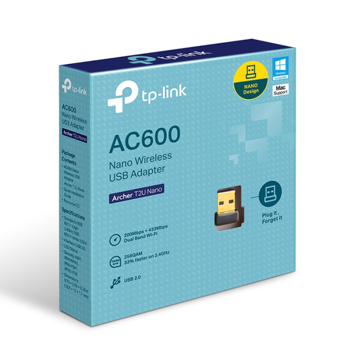 ADAPTOR WIRELESS AC600 DUALBAND ARCHER T2U NANO TP-LINK [4]