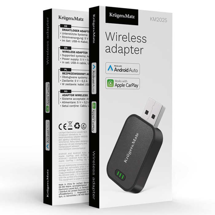 ADAPTOR WIRELESS ANDROID AUTO CAR PLAY KRUGER&MATZ [8]