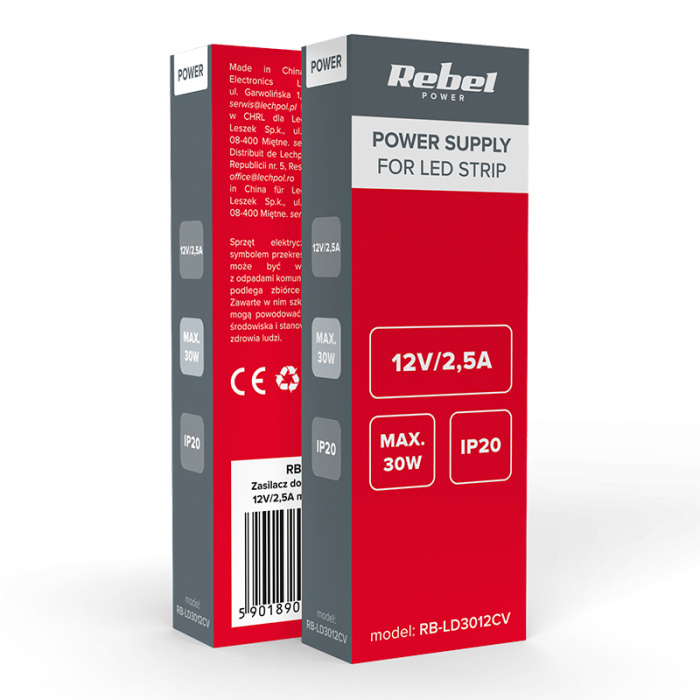 ALIMENTATOR BANDA LED IP20 12V 2.5A 30W REBEL [4]