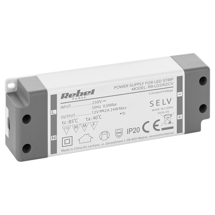 ALIMENTATOR BANDA LED IP20 12V 2A 24W REBEL [2]