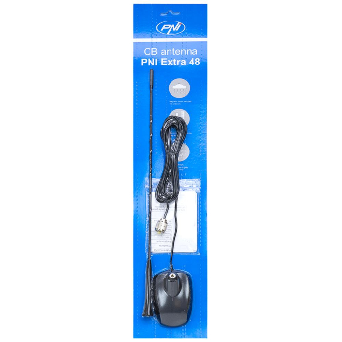 ANTENA CB PNI EXTRA 48, LUNGIME45 CM, FIBRA DE STICLA, CU MAGNET INCLUS [2]