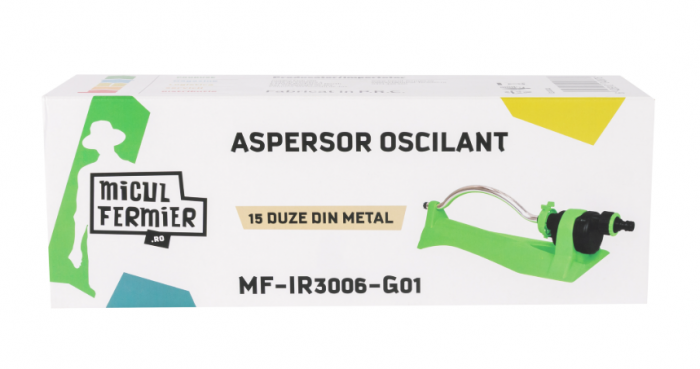 Aspersor oscilant metalic 15 duze Micul Fermier MF-IR3006-G01 [1]