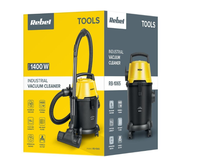 Aspirator Industrial Rebel RB-1065 – 1400W, 15L, Filtru HEPA [2]