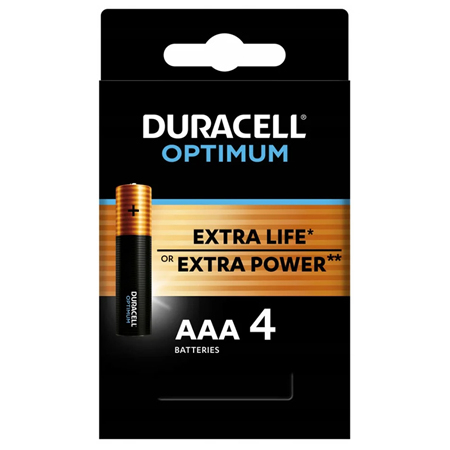 BATERIE ALCALINA DURACELL OPTIMUM LR03 BLISTER 4 BUC [1]