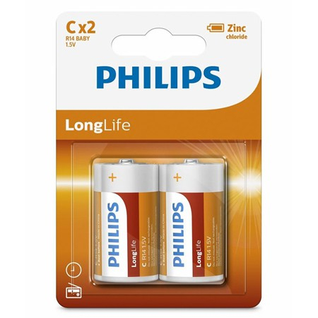 BATERIE LONGLIFE R14 C BLISTER 2 BUC PHILIPS [1]