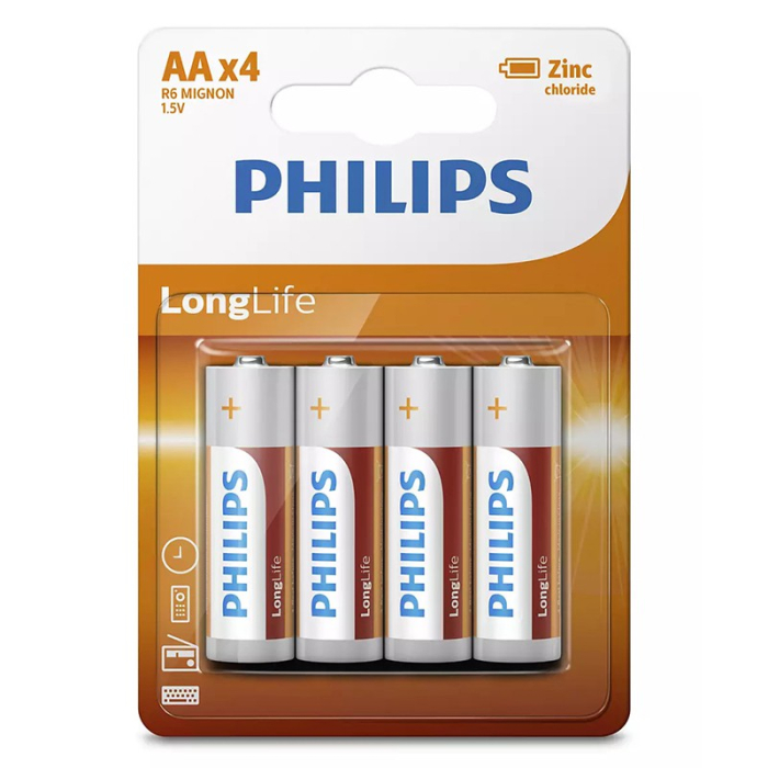 BATERIE LONGLIFE R6 AA BLISTER 4 BUC PHILIPS [2]