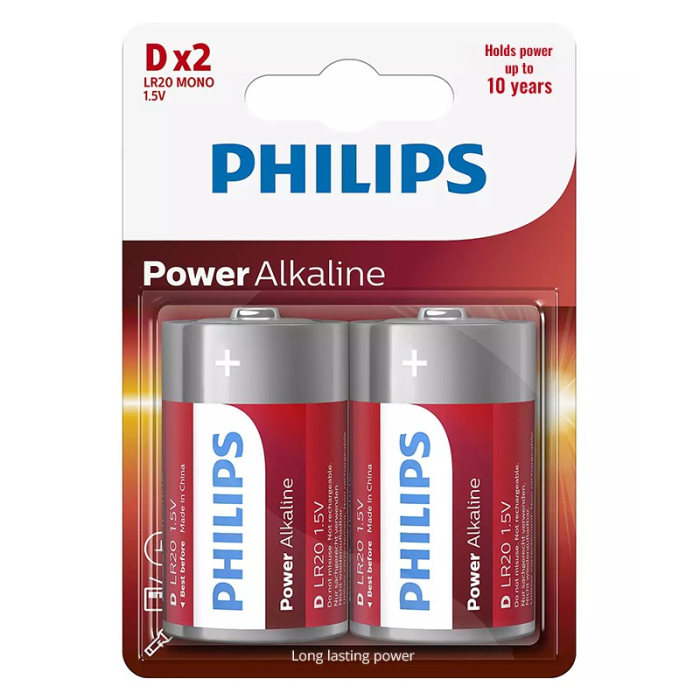 BATERIE POWER ALKALINE LR20 D BLISTER 2 BUC PHILIPS [2]