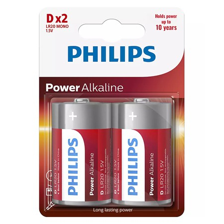BATERIE POWER ALKALINE LR20 D BLISTER 2 BUC PHILIPS [1]