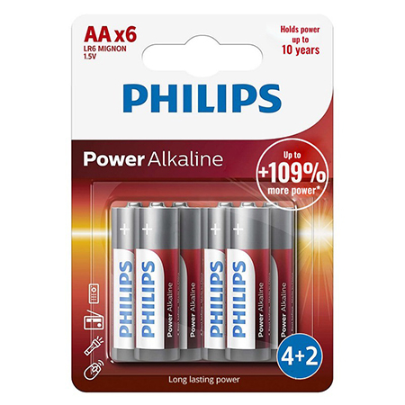 BATERIE POWER ALKALINE LR6 AA BLISTER 6 BUC PHILIPS [1]