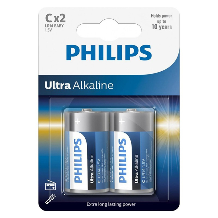 BATERIE ULTRA ALKALINE LR14 C BLISTER 2 BUC PHILIPS [2]