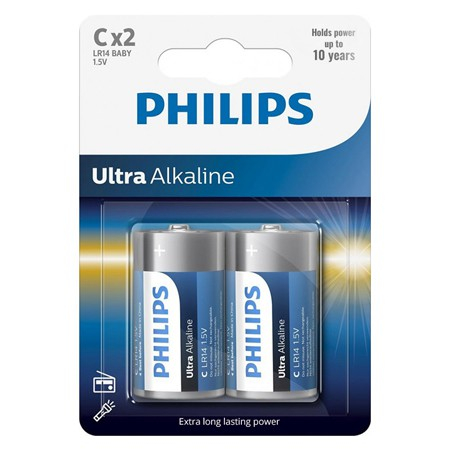 BATERIE ULTRA ALKALINE LR14 C BLISTER 2 BUC PHILIPS [1]