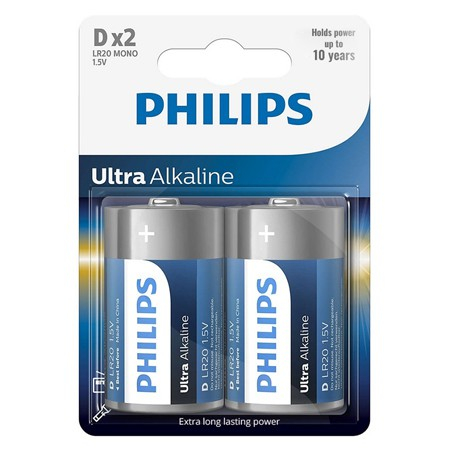 BATERIE ULTRA ALKALINE LR20 D BLISTER 2 BUC PHILIPS [1]