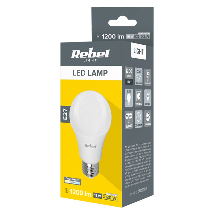 BEC LED A60 15W E27 6500K 230V REBEL [3]