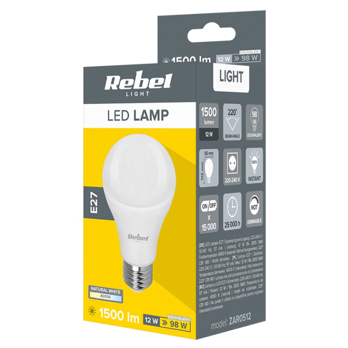BEC LED A60 E27 12W 4000K 230V REBEL [3]