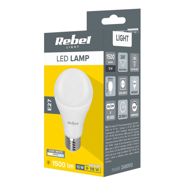 BEC LED A60 E27 12W 6500K 230V REBEL [3]