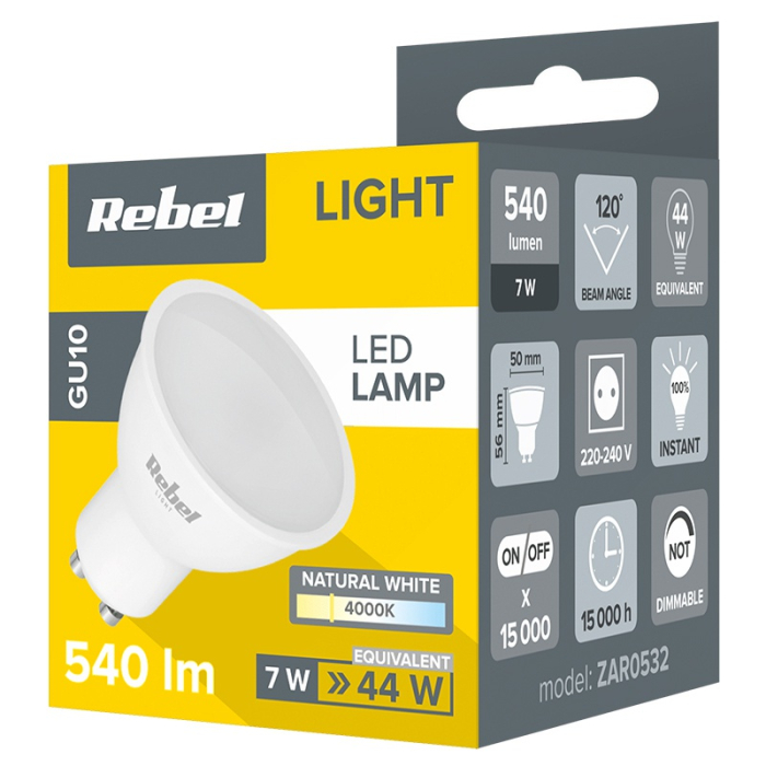 BEC LED GU10 7W 4000K 230V REBEL [3]