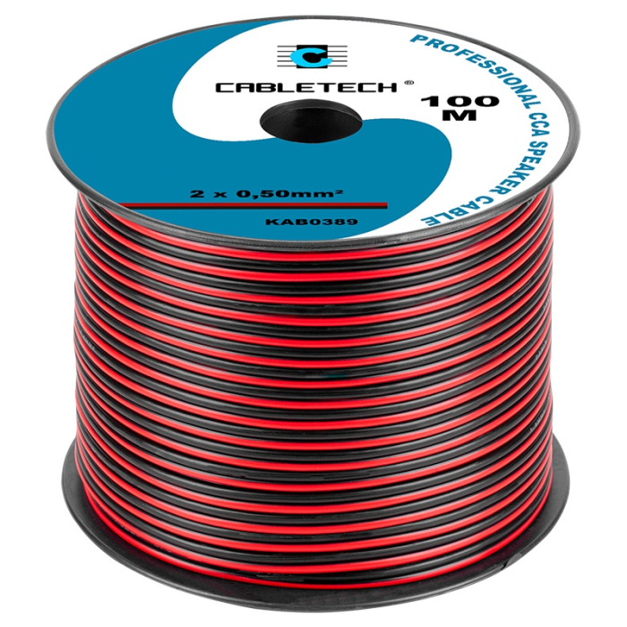 CABLU DIFUZOR CCA 2X0.50MM ROSU/NEGRU 100M [2]
