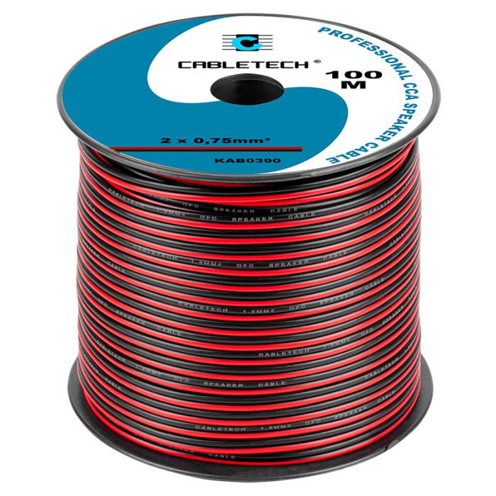 CABLU DIFUZOR CCA 2X0.75MM ROSU/NEGRU 100M [2]