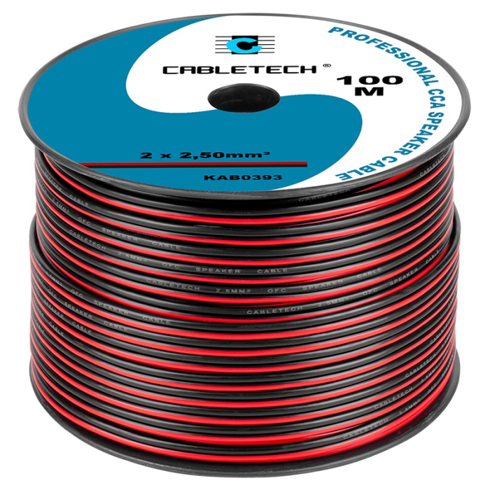 CABLU DIFUZOR CCA 2X2.50MM ROSU/NEGRU 100M [2]
