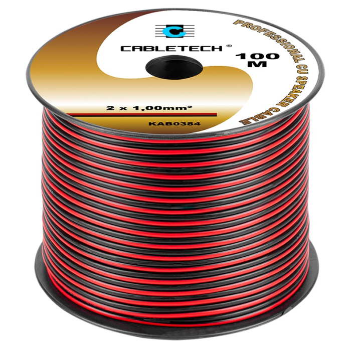 CABLU DIFUZOR CUPRU 2X1.00MM ROSU/NEGRU 100M [2]