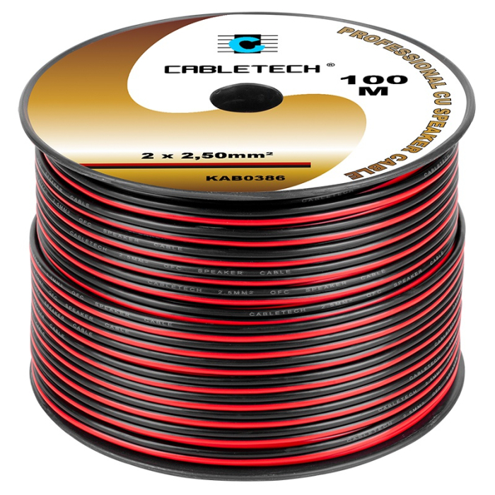 CABLU DIFUZOR CUPRU 2X2.50MM ROSU/NEGRU 100M [2]
