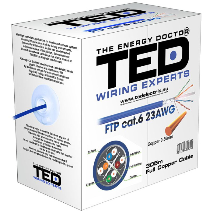 CABLU FTP CAT 6 CUPRU 0.52MM 305M TED ELECTRIC [4]