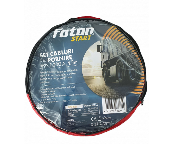 Cabluri profesionale de pornire Foton 1200A 4.5m, in gentuta [5]