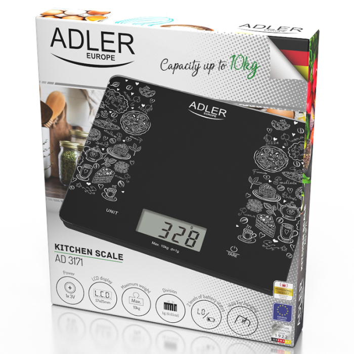 CANTAR BUCATARIE STICLA MAX 10KG AD 3171 ADLER [5]